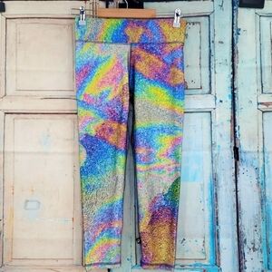 Terez Rainbow Tye Dye Cropped Leggings